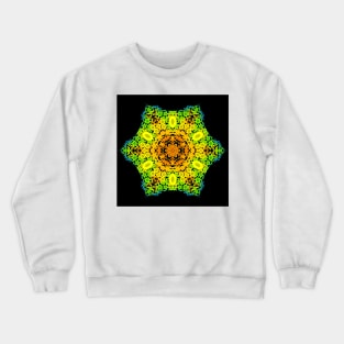 Dot Mandala Flower Orange Yellow Green and Blue Crewneck Sweatshirt